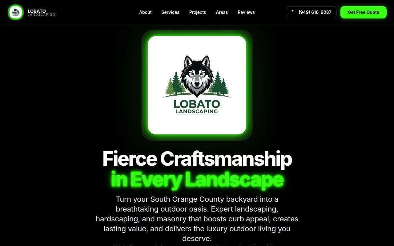 Lobato Landscaping website preview